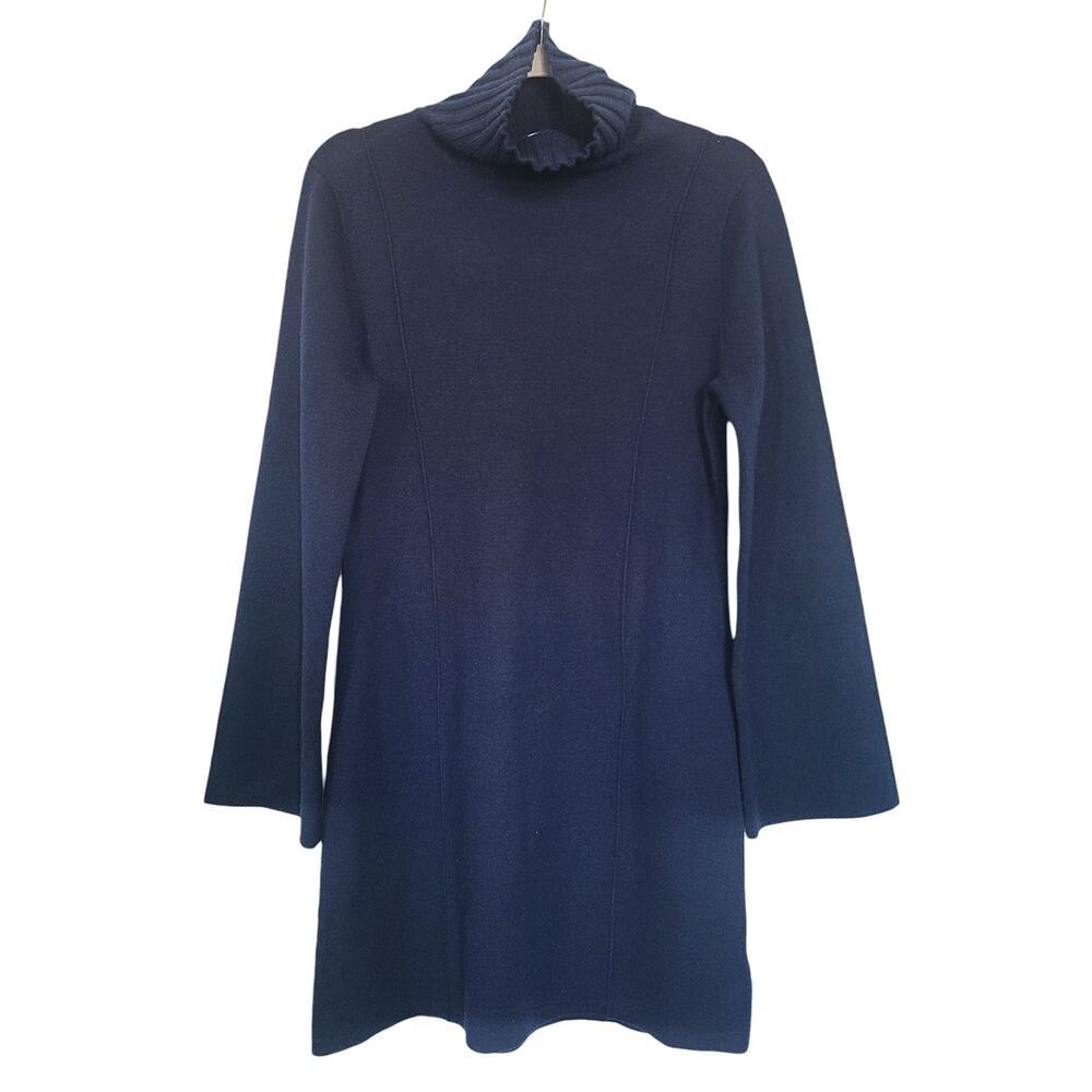 Naked Cashmere Turtleneck Sweater Dress Mini Size Medium Blue